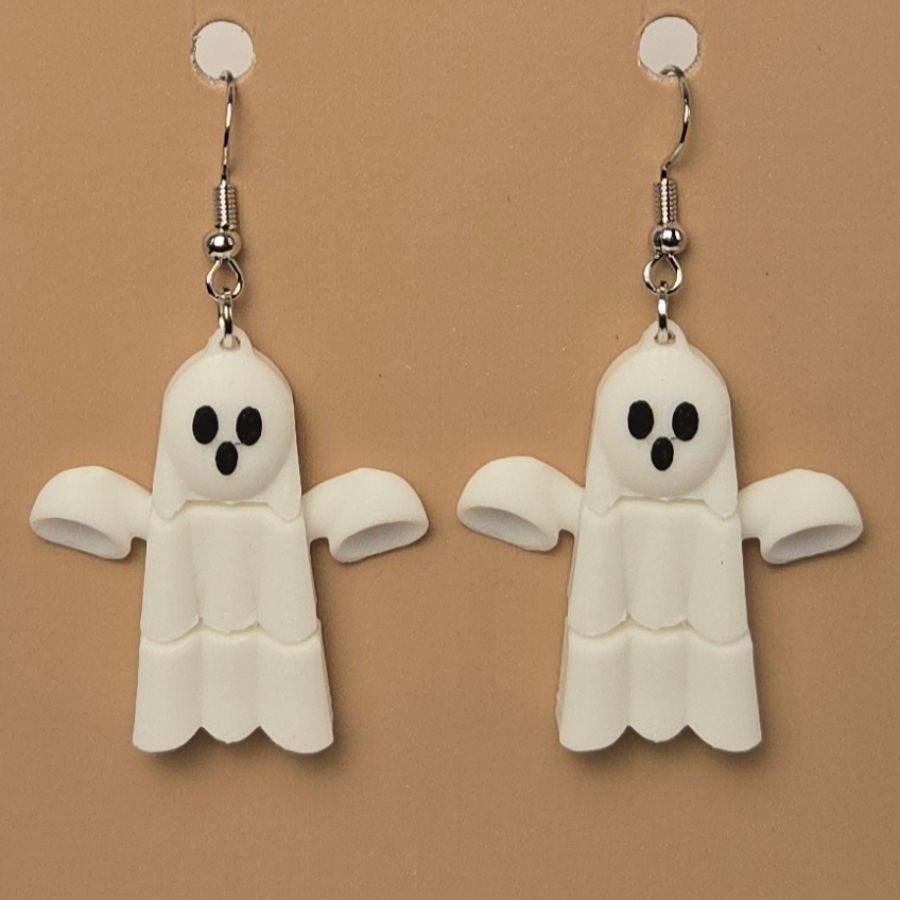 Boucle d'oreille en forme de Fantôme Articulé avec crochets hypoallergéniques sans nickel